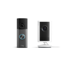 Deep Silver:Battery Video Doorbell Pro (newest generation) + White:Indoor Camera Plus 