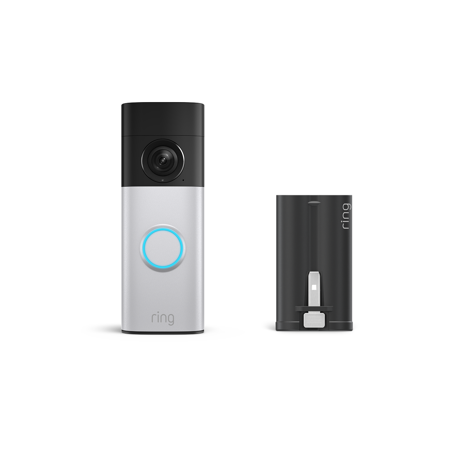 Nickel Satin:Battery Video Doorbell Plus (newest generation) + Quick Release Ultra Battery Pack