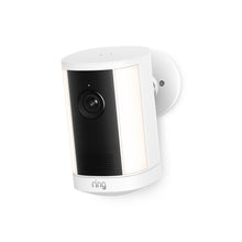 White Ring Spotlight Camera Plus battery with adjustable mounting bracket, shown against a clean background