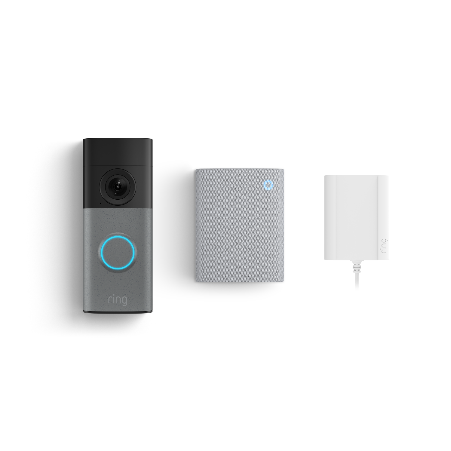Speckled Grey:Wired Video Doorbell (2nd generation) with Plug-In Adapter + Chime (3rd generation)