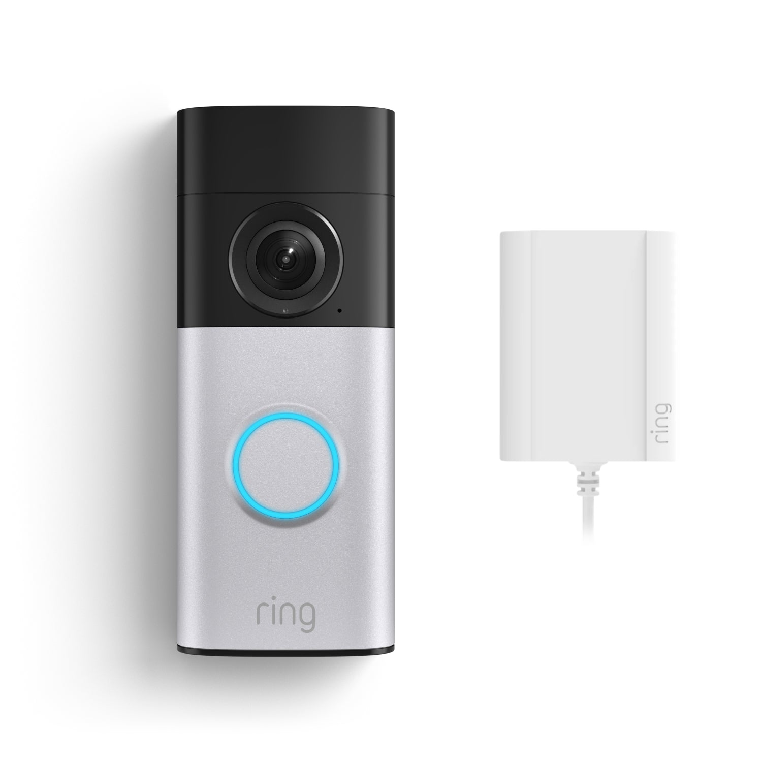 Nickel Silver:Wired Video Doorbell Plus newest gen with Plug-in Adaptor