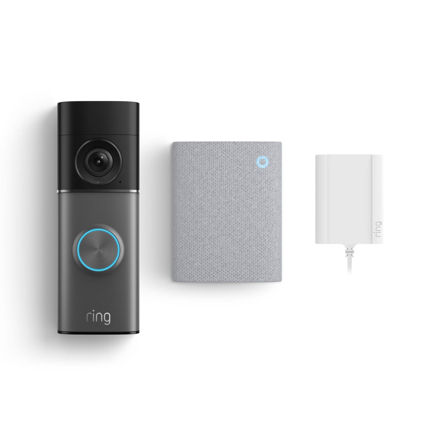 Wired Video Doorbell Pro (3rd Gen) and Chime (3rd Gen) side by side against a white background.