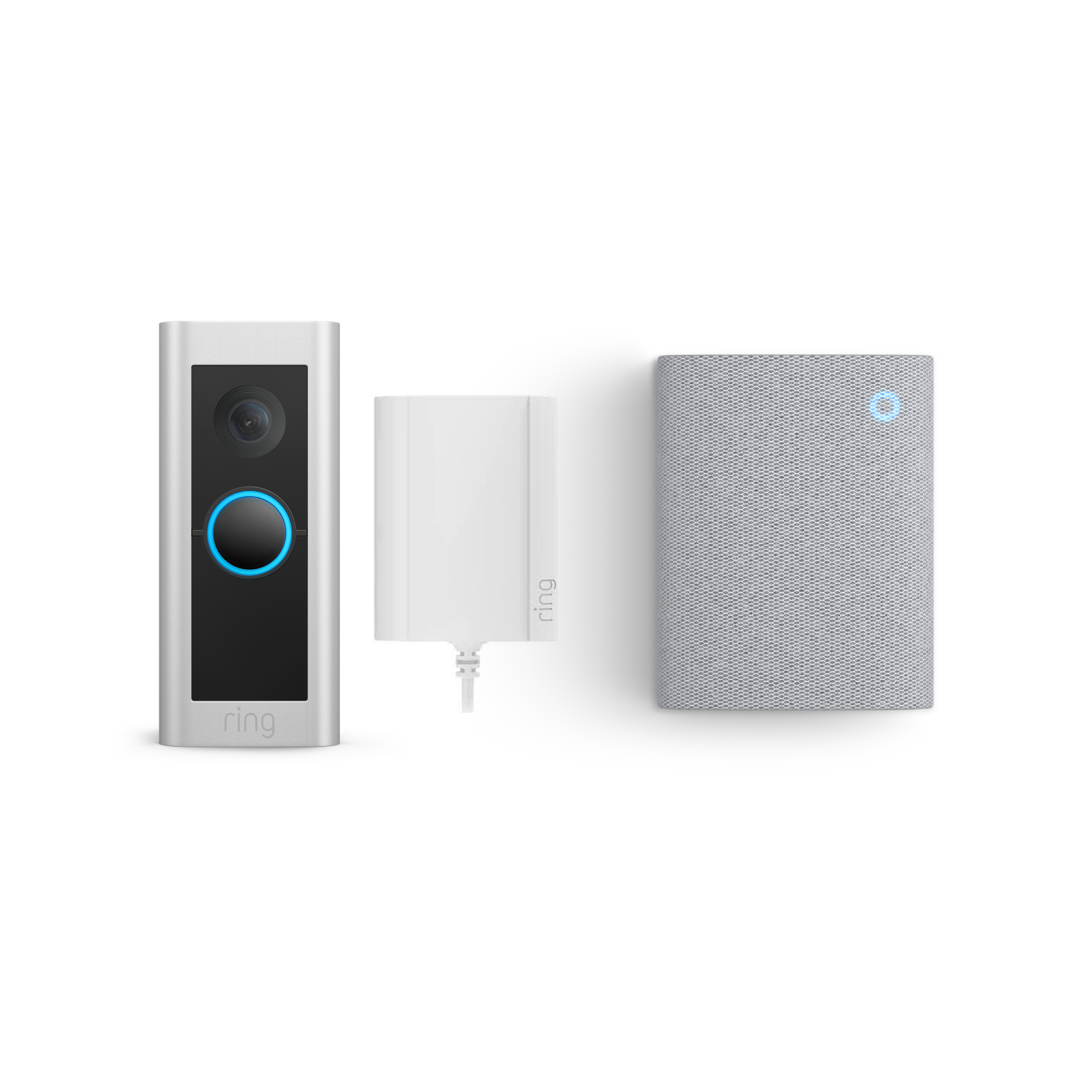 Satin Nickel:Wired Video Doorbell Pro Plug-In + Chime (3rd Gen)