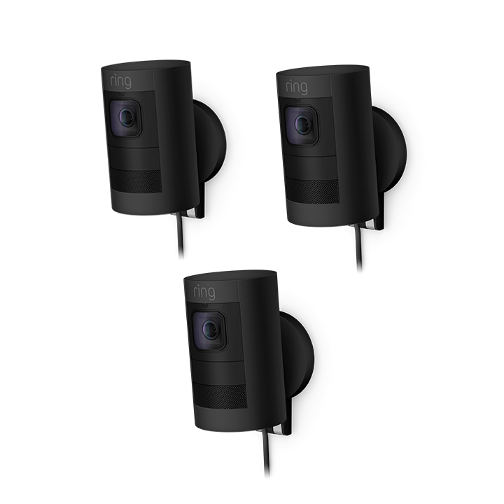 Black:3-Pack Stick Up Cam Elite