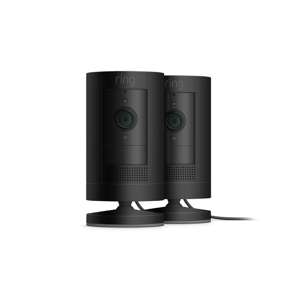 Black:2-Pack Stick Up Cam Plug-In