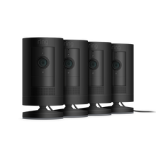 Black:4-Pack Stick Up Cam Plug-In