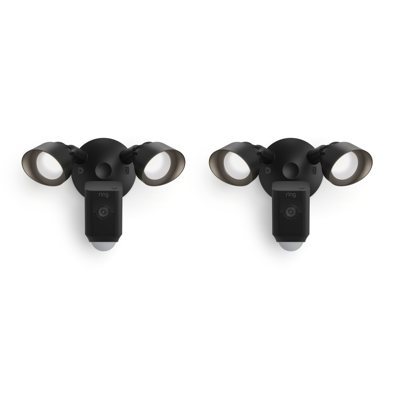 Black:2-Pack Floodlight Cam Wired Plus