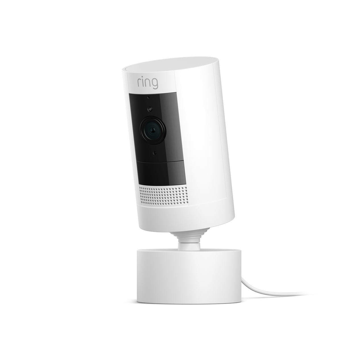 White:Stick Up Cam Plug-In with Pan-Tilt Mount