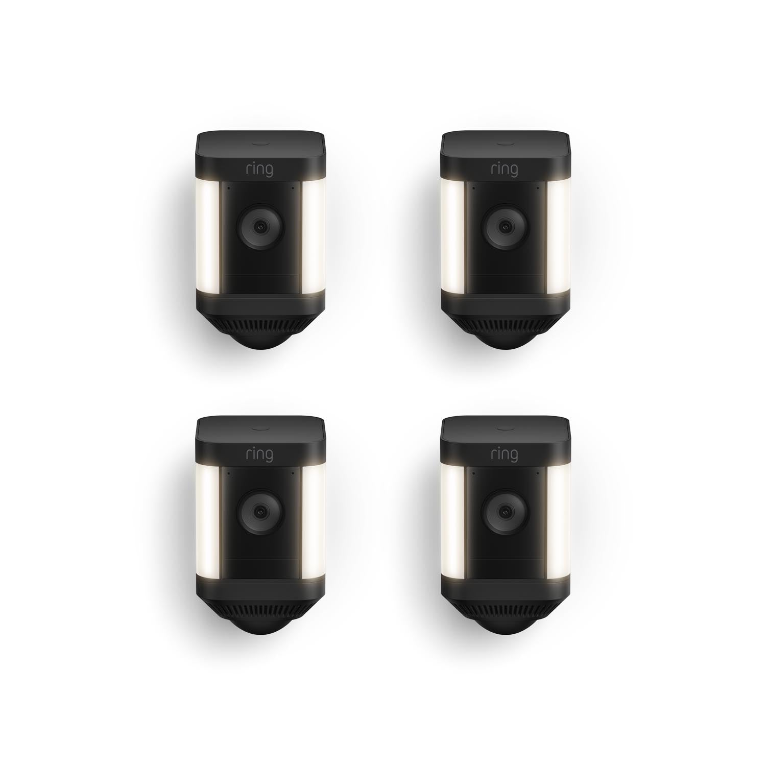 Black:4-Pack Spotlight Cam Plus Battery
