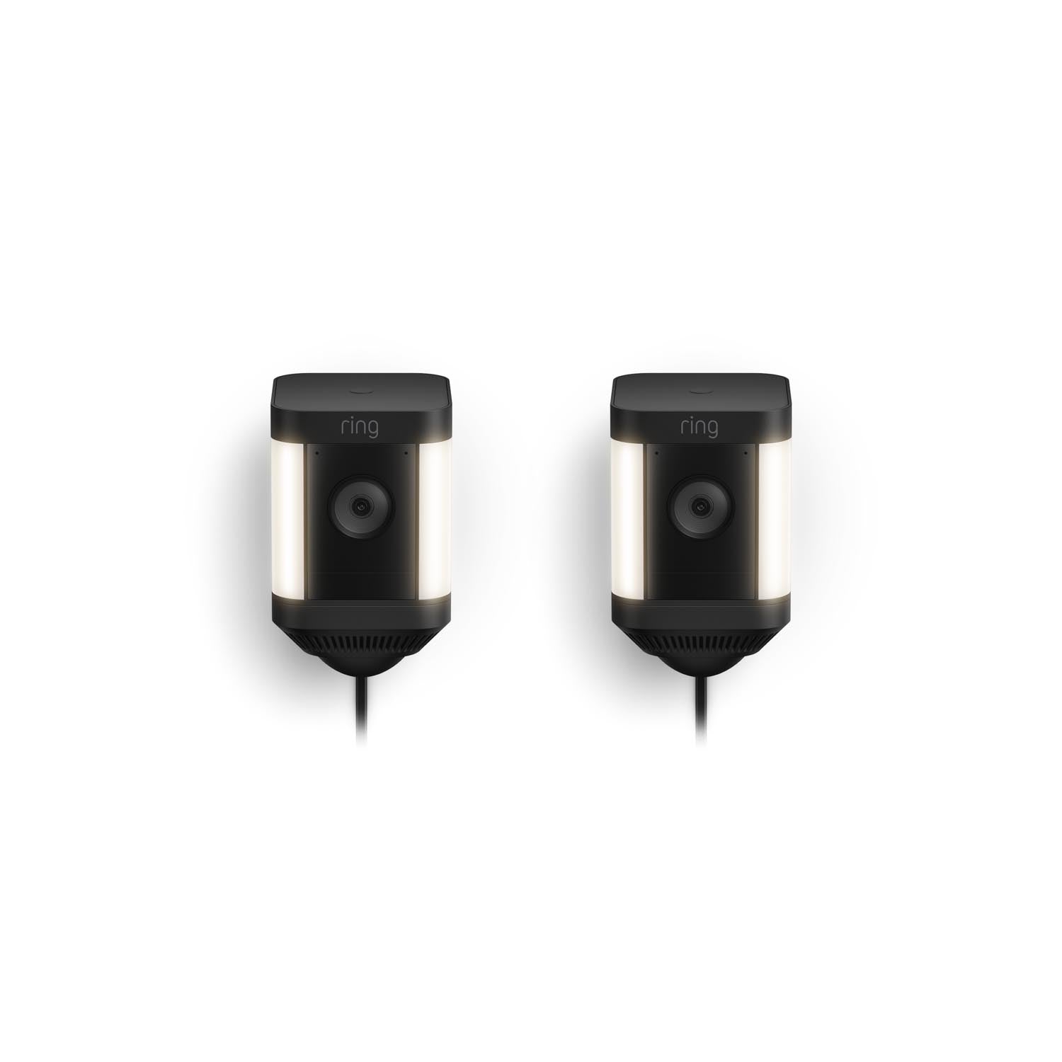 Black:2-Pack Spotlight Cam Plus Plug-In