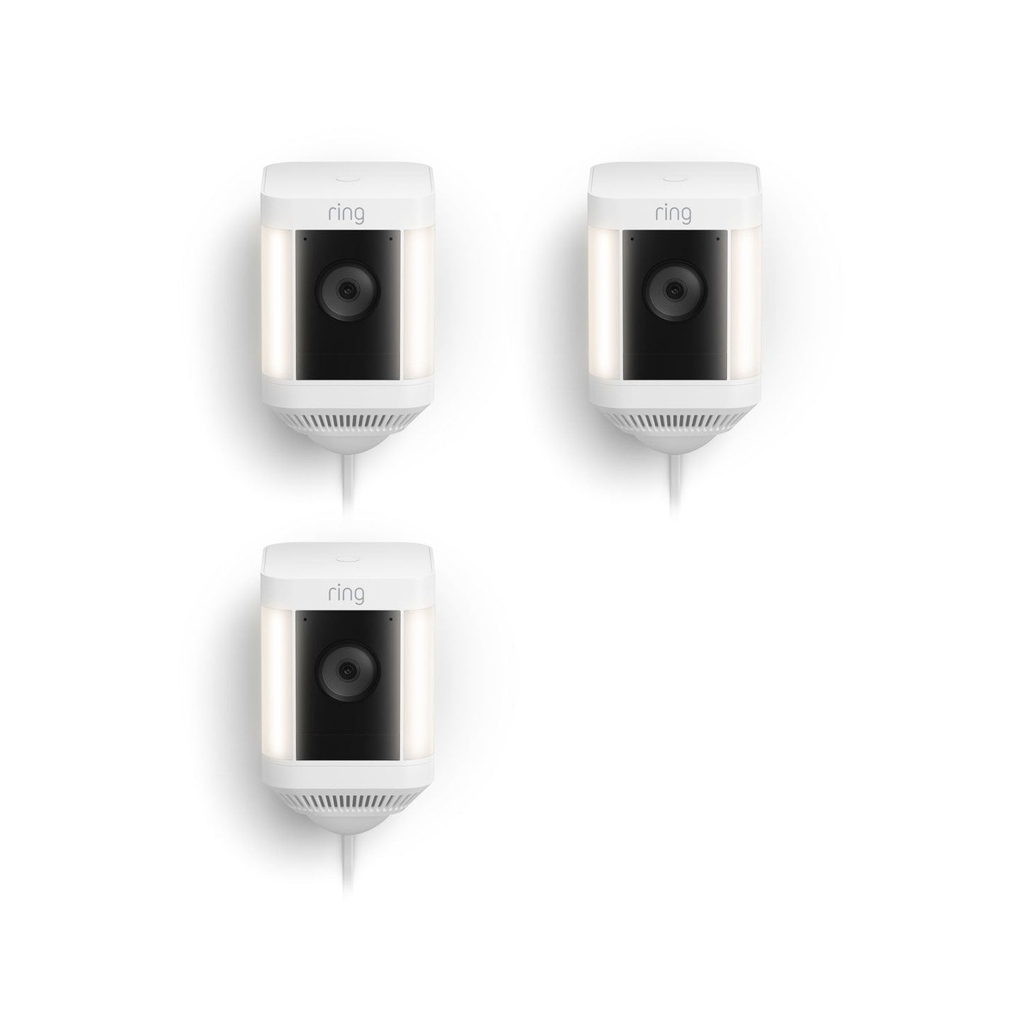 White:3-Pack Spotlight Cam Plus Plug-In
