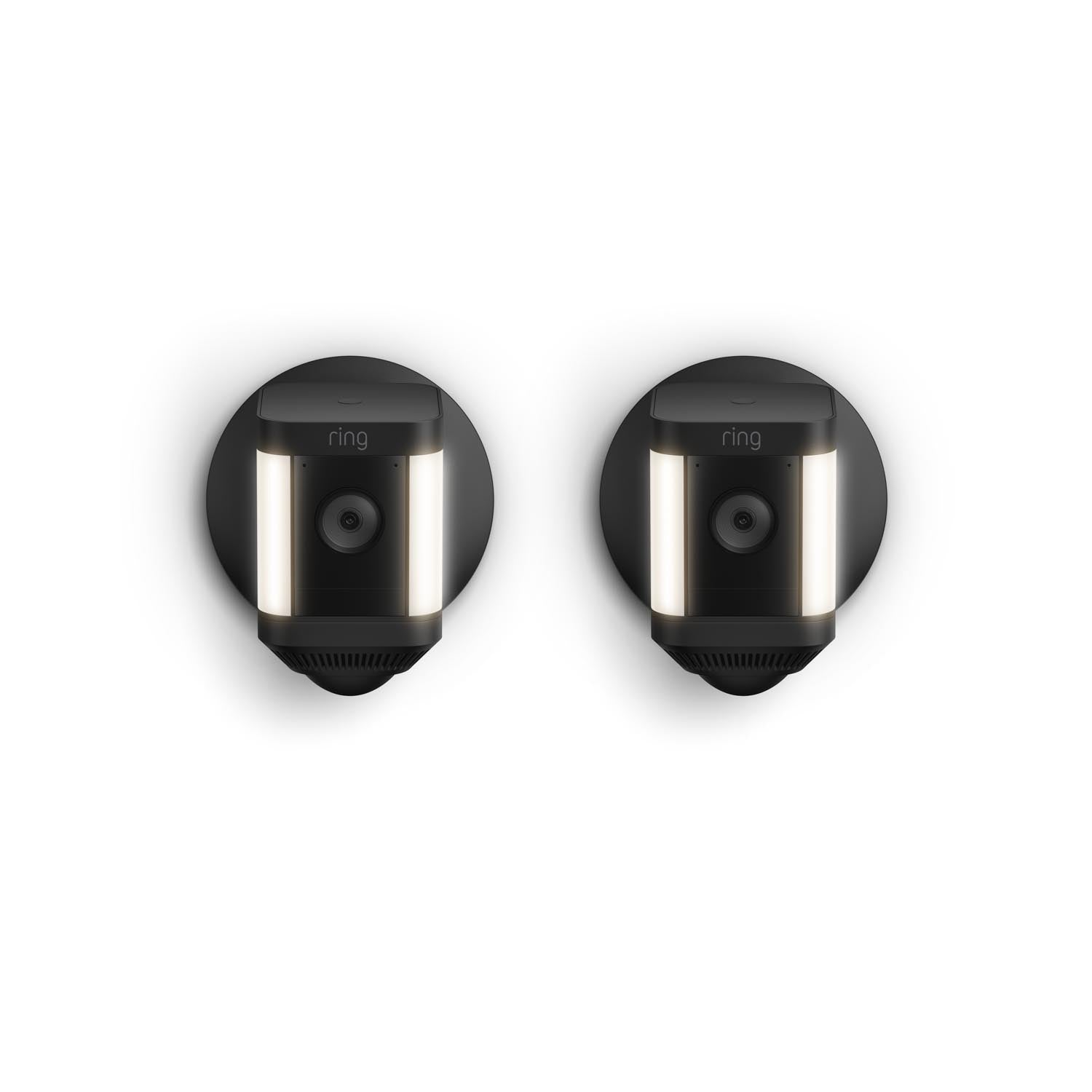 Black:2-Pack Spotlight Cam Plus Wired