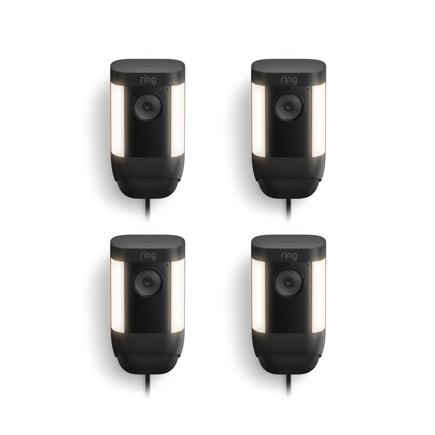 Black:4-Pack Spotlight Cam Pro Plug-In