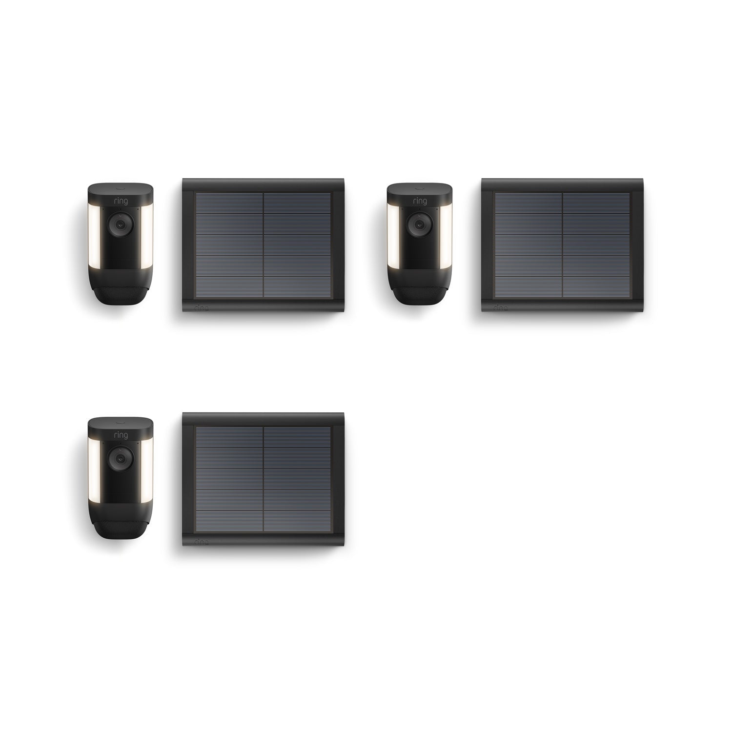 Black:3-Pack Spotlight Cam Pro Solar