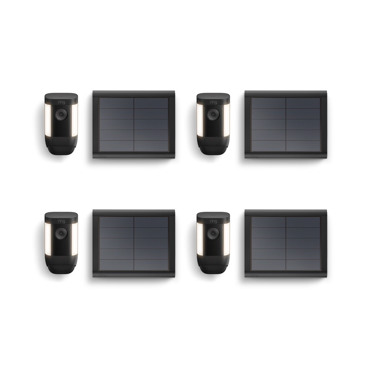 Black:4-Pack Spotlight Cam Pro Solar