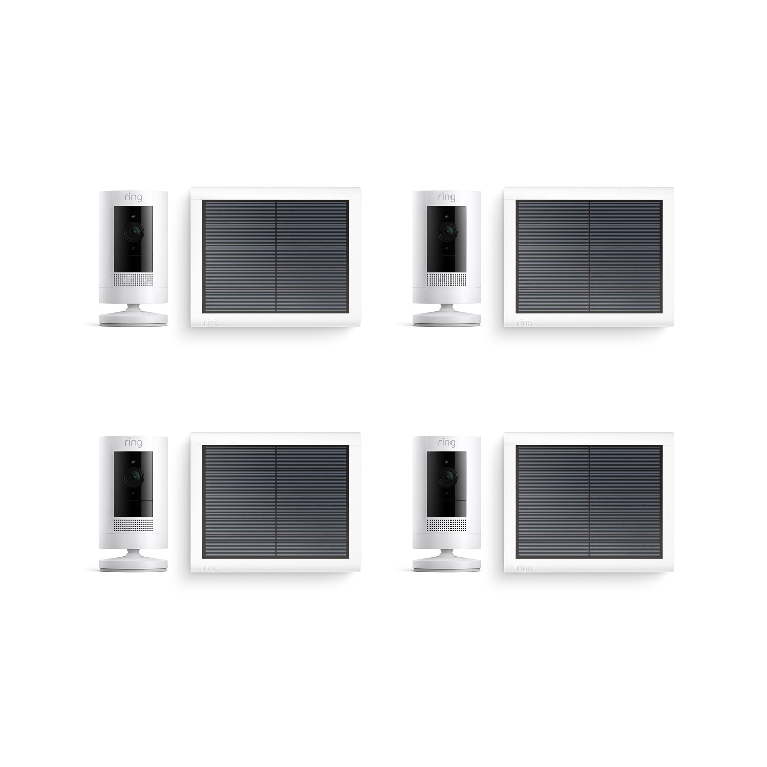 White:4-Pack Outdoor Security Camera | Stick Up Cam Solar