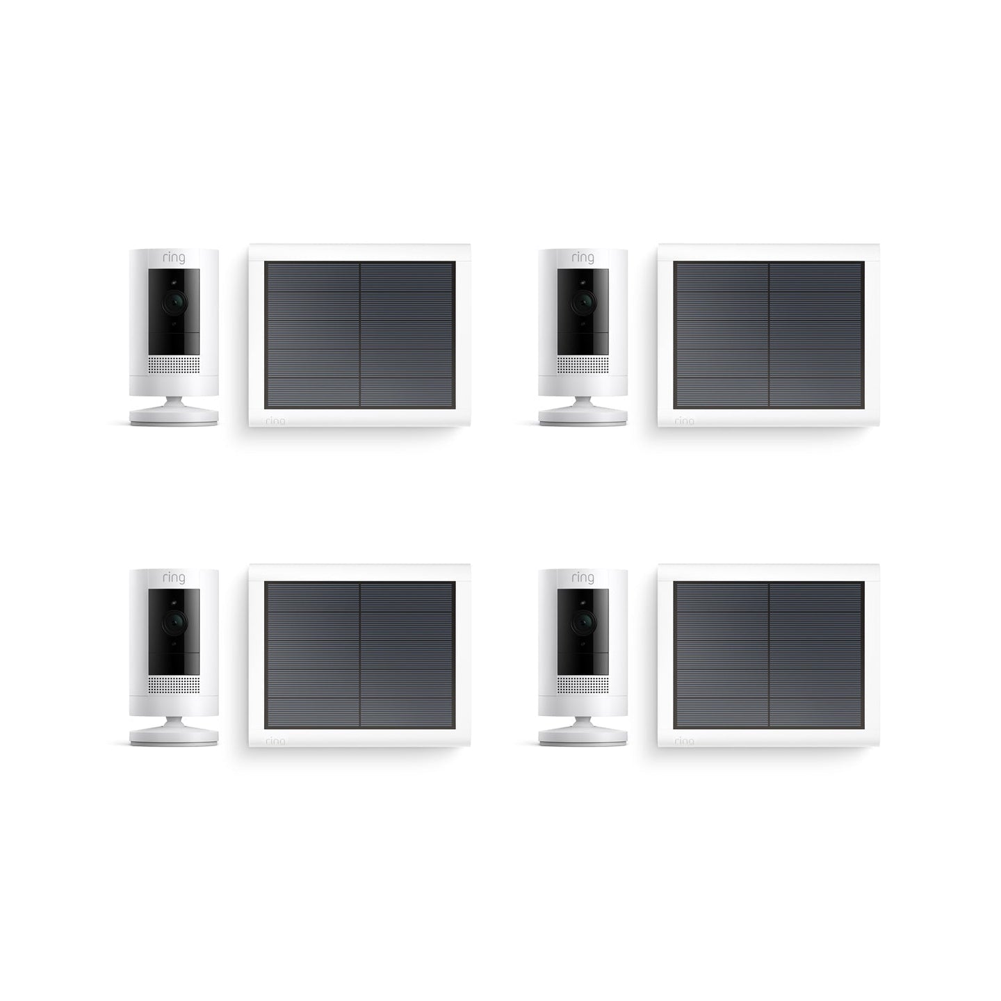 White:4-Pack Outdoor Security Camera | Stick Up Cam Solar