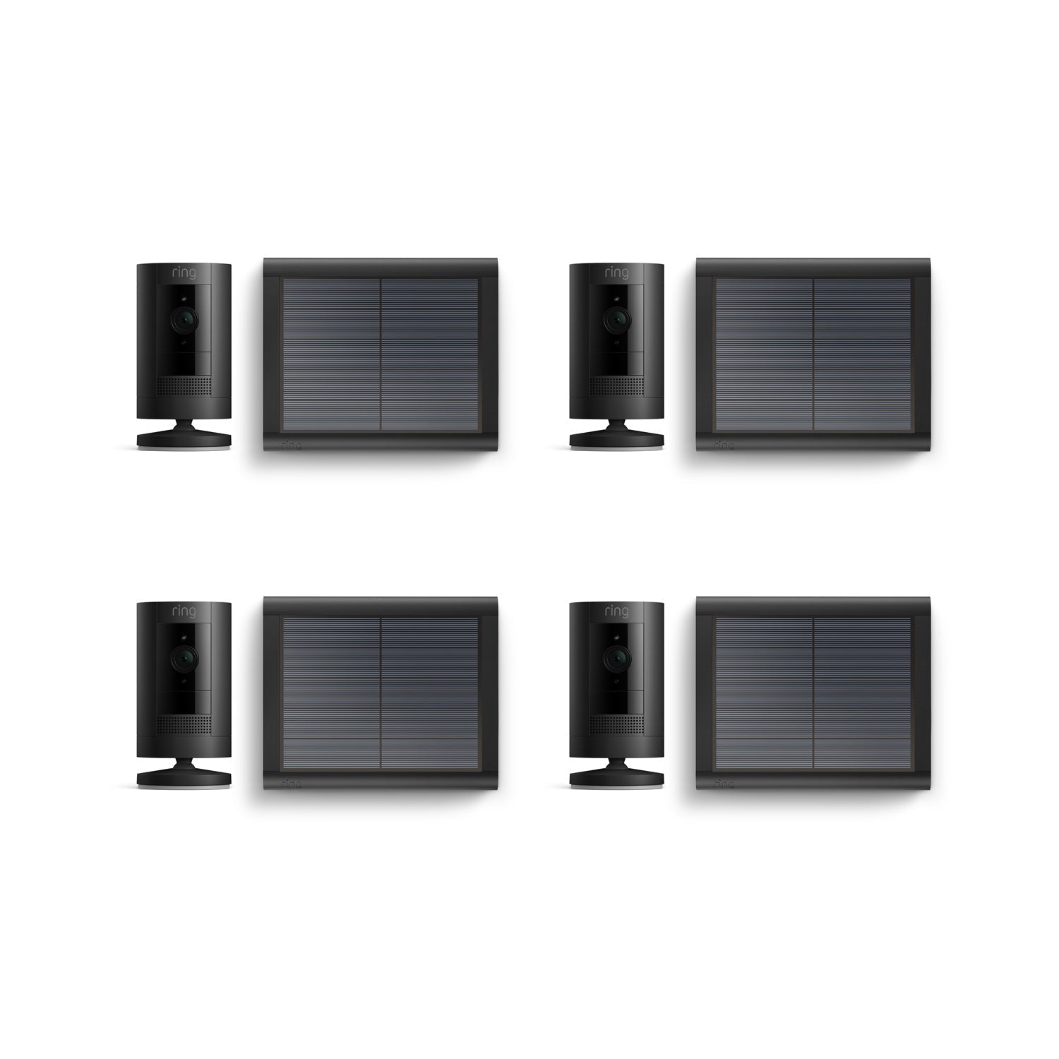 Black:4-Pack Outdoor Security Camera | Stick Up Cam Solar