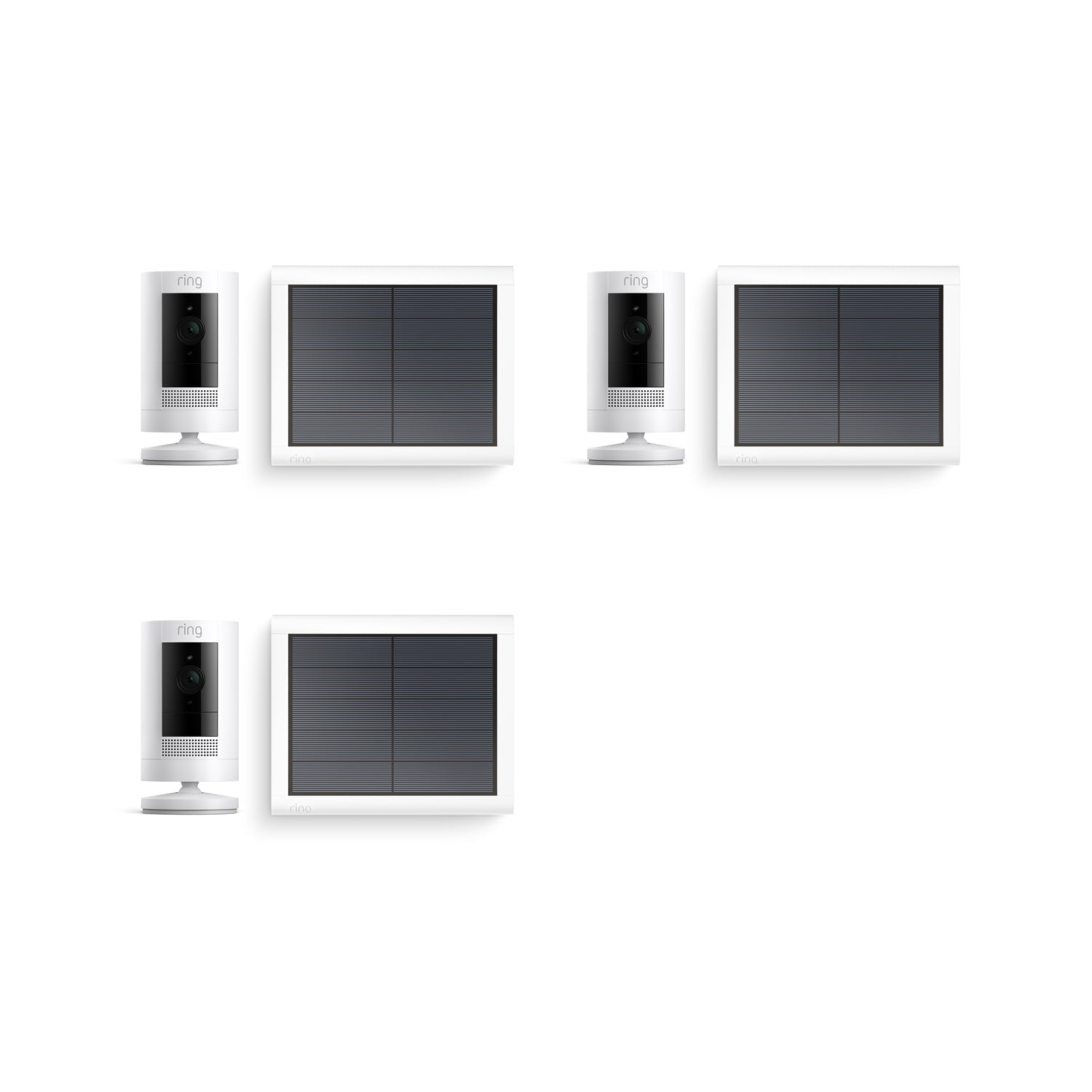 White:3-Pack Outdoor Security Camera | Stick Up Cam Solar