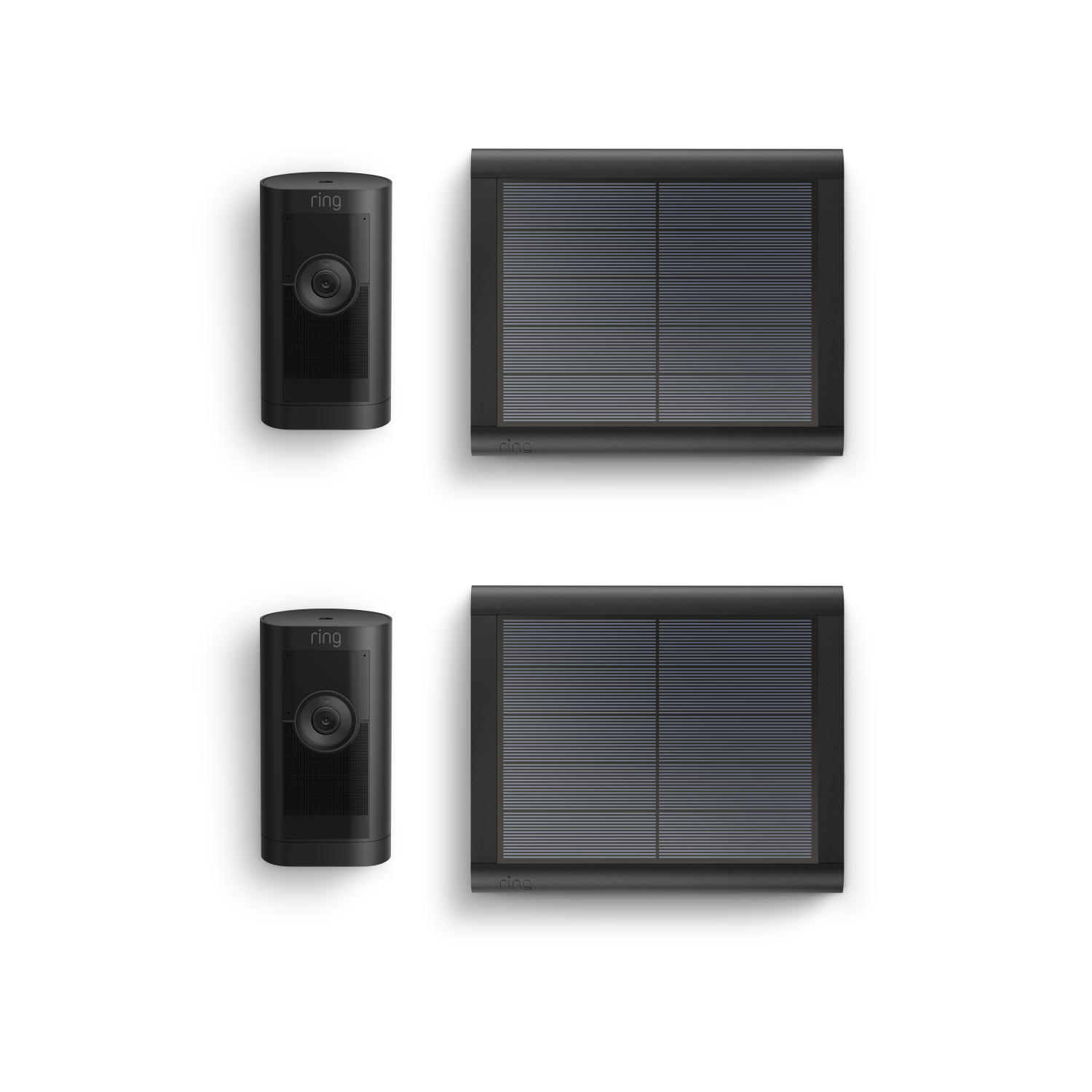 Black:2-Pack Outdoor Camera Pro Solar (Stick Up Cam Pro)