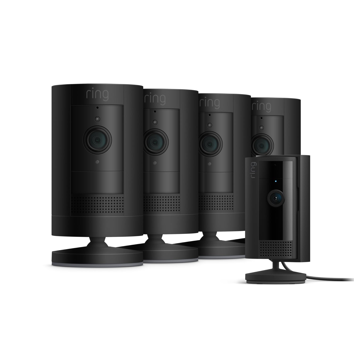 Black:4-pack Outdoor Camera Battery + Indoor Camera (2nd Gen) (Stick Up Cam + Indoor Camera)