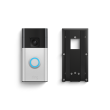 Satin Nickel:Battery Video Doorbell + No-Drill Mount