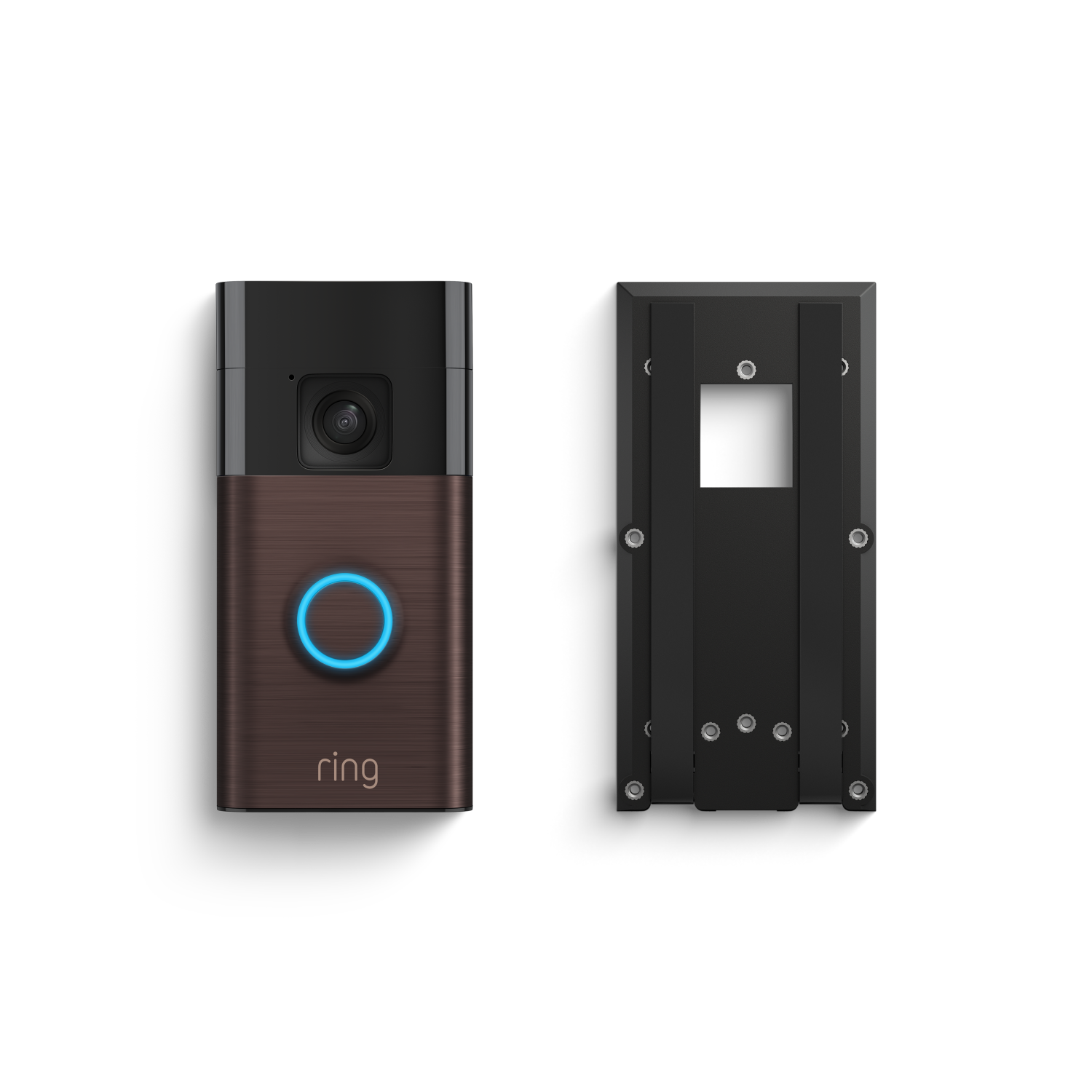 Venetian Bronze:Battery Video Doorbell + No-Drill Mount