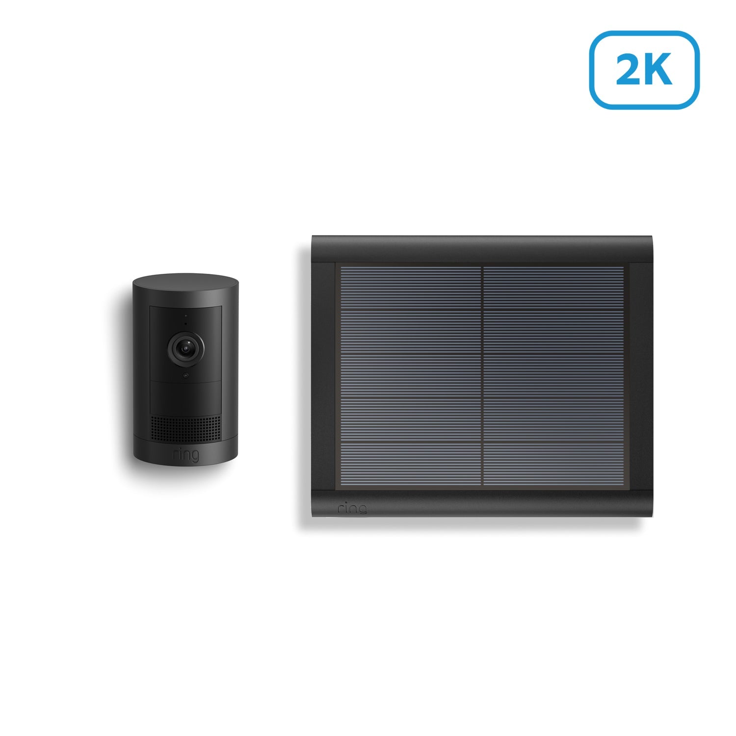 Black:Outdoor Camera Plus Solar (Featuring 2K Video with Ring Vision)